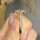"Elyssia" 3.02 Carat Oval Cut Lab Grown Diamond Shoulder Engagement Ring HLR459