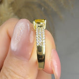 "Elyvora" Yellow 1.04 Carat Cushion Cut Lab Grown Diamond Shoulder Bespoke Engagement Ring HLR308