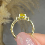 "Elyvora" Yellow 1.04 Carat Cushion Cut Lab Grown Diamond Shoulder Bespoke Engagement Ring HLR308