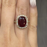 "Elyx" Ruby 4.34 Carat Cushion Cut Natural Diamond Shoulder Engagement Ring HR1386 HEERA DIAMONDS
