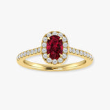 "Elyx" Ruby 4.34 Carat Cushion Cut Natural Diamond Shoulder Engagement Ring HR1386