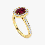 "Elyx" Ruby 4.34 Carat Cushion Cut Natural Diamond Shoulder Engagement Ring HR1386
