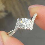"Elyxen" 0.41 Carat Round Cut Natural Diamond Shoulder Engagement Ring HR1938 HEERA DIAMONDS