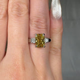 "Elyzith" Yellow 2.02 Carat Radiant Cut Trilogy Diamond Engagement Ring HLM513 HEERA DIAMONDS