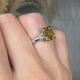 "Elyzith" Yellow 2.02 Carat Radiant Cut Trilogy Lab Grown Diamond Engagement Ring HLM513 HEERA DIAMONDS
