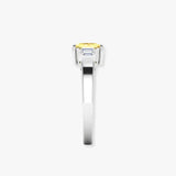 "Elyzith" Yellow 2.02 Carat Radiant Cut Trilogy Lab Grown Diamond Engagement Ring HLM513