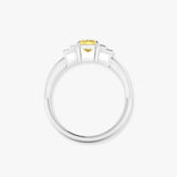 "Elyzith" Yellow 2.02 Carat Radiant Cut Trilogy Lab Grown Diamond Engagement Ring HLM513