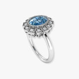 "Elzoria" Blue Sapphire 1.5 Carat Oval Cut Lab Grown Diamond Engagement Ring HR1950