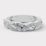 "Embry" Sparkling Leaf Foliage 0.10ct Diamond Eternity Ring ET71