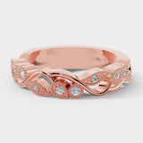 "Embry" Sparkling Leaf Foliage 0.10ct Diamond Eternity Ring ET71