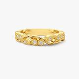 "Embry" Sparkling Leaf Foliage 0.10ct Diamond Eternity Ring ET71