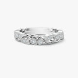 "Embry" Sparkling Leaf Foliage 0.10ct Diamond Eternity Ring ET71
