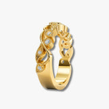 "Embry" Sparkling Leaf Foliage 0.10ct Diamond Eternity Ring ET71