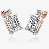 Emerald Shape Natural Diamond Drop Earrings EDEMD HEERA GOLD