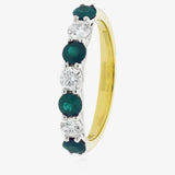Emerald and Diamond Seven Stone Ring in Claw Setting HEERA DIAMONDS