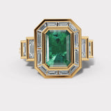 "Enchanted" Emerald Cut 5 Carat Halo Engagement Ring