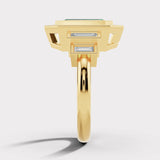 "Enchanted" Emerald Cut 5 Carat Halo Engagement Ring