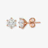 Erista ROUND BRILLIANT DIAMOND SOLITAIRE SIX CLAW STUD EARRINGS