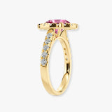 "Esme" 1.50 Carat Halo Oval Cut Diamond Shoulders Engagement Ring