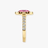 "Esme" 1.50 Carat Halo Oval Cut Diamond Shoulders Engagement Ring