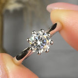Round Cut Natural Diamond Solitaire Engagement Ring- Top view