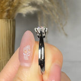Diamond Solitaire Engagement Ring- side view