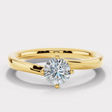 "Faith" 1 carat Solitaire Round Brilliant Cut Twist Prongs Diamond Engagement Ring SSRB11