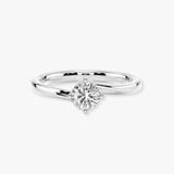 "Faith" 1 carat Solitaire Round Brilliant Cut Twist Prongs Diamond Engagement Ring SSRB11
