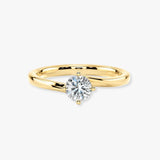 "Faith" 1 carat Solitaire Round Brilliant Cut Twist Prongs Diamond Engagement Ring SSRB11