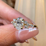 "Fiona" Oval Cut 0.70 Diamond Shoulder 18K Yellow Gold Engagement Ring HEERA DIAMONDS