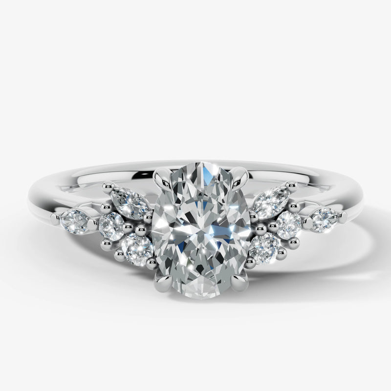 "Fiona" Oval Cut 0.70 Diamond Shoulder 18K Yellow Gold Engagement Ring HEERA DIAMONDS