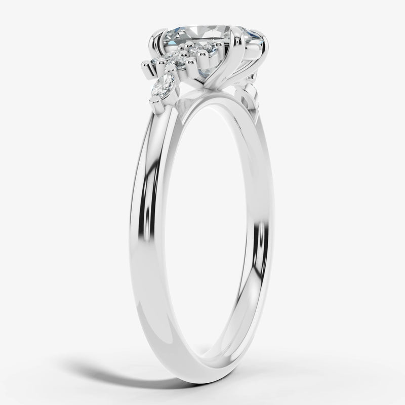 "Fiona" Oval Cut 0.70 Diamond Shoulder 18K Yellow Gold Engagement Ring HEERA DIAMONDS