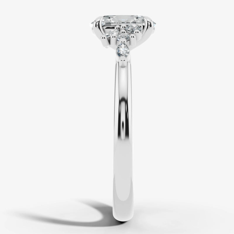 "Fiona" Oval Cut 0.70 Diamond Shoulder 18K Yellow Gold Engagement Ring HEERA DIAMONDS