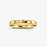 Five 0.15 Carat Princess Cut Diamond Station Set Wedding Band IPC300