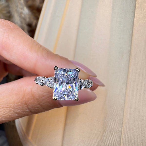 "Godiva" Radiant Cut 0.75 Carat Diamond Shoulder 9KT White Gold DSRC01 HEERA DIAMONDS