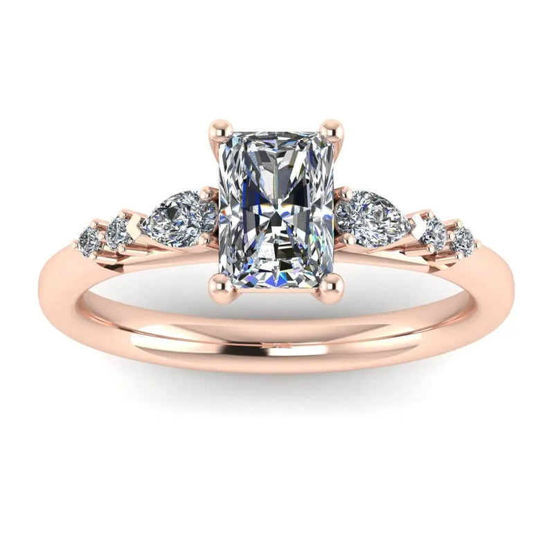 "Godiva" Radiant Cut 2 Carat Diamond Shoulder 9KT White Gold DSRC01 HEERA DIAMONDS