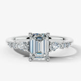 "Godiva" Radiant Cut 2 Carat Diamond Shoulder 9KT White Gold DSRC01 HEERA DIAMONDS