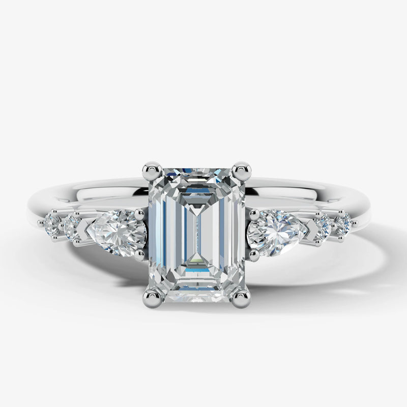 "Godiva" Radiant Cut 2 Carat Diamond Shoulder 9KT White Gold DSRC01 HEERA DIAMONDS