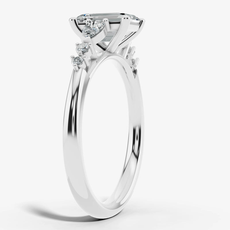 "Godiva" Radiant Cut 2 Carat Diamond Shoulder 9KT White Gold DSRC01 HEERA DIAMONDS