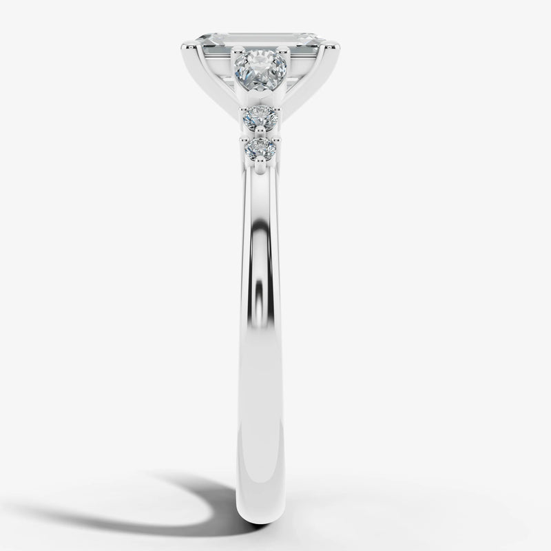 "Godiva" Radiant Cut 2 Carat Diamond Shoulder 9KT White Gold DSRC01 HEERA DIAMONDS