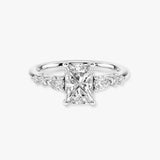"Godiva" Radiant Cut 2 Carat Diamond Shoulder 9KT White Gold DSRC01