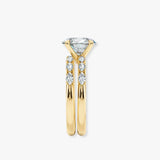 "Goldie" 1.60 Carat Bridal Set Oval Cut Diamond Shoulders Eternity 18K Yellow Gold Engagement Ring