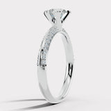 "Grace" 1 carat Round Brilliant Cut Diamond Double Row Diamond Pave Engagement Ring DSRB40