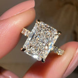 "Grace" Hidden Under Halo 4 Carat Elongated Cushion Cut Diamond Yellow Gold Engagement Ring - HEERA DIAMONDS