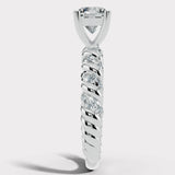 "Grettel" Round Cut 3 Carat Twisted Spiral Diamond Shoulder Engagement Ring DSRB20 HEERA DIAMONDS