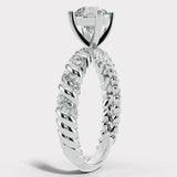"Grettel" Round Cut 3 Carat Twisted Spiral Diamond Shoulder Engagement Ring DSRB20 HEERA DIAMONDS