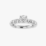"Grettel" Round Cut 3 Carat Twisted Spiral Diamond Shoulder Engagement Ring DSRB20