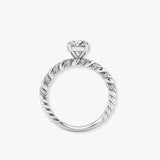 "Grettel" Round Cut 3 Carat Twisted Spiral Diamond Shoulder Engagement Ring DSRB20