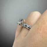 "Grettel" Round Cut 3 Carat Twisted Spiral Diamond Shoulder Engagement Ring DSRB20 HEERA DIAMONDS