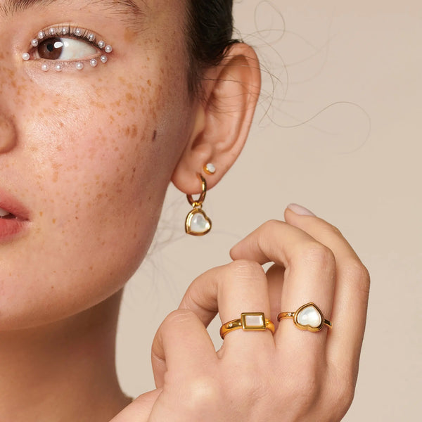 HD X JJ Heart Ring - MOP-XL HD X Golden Edit